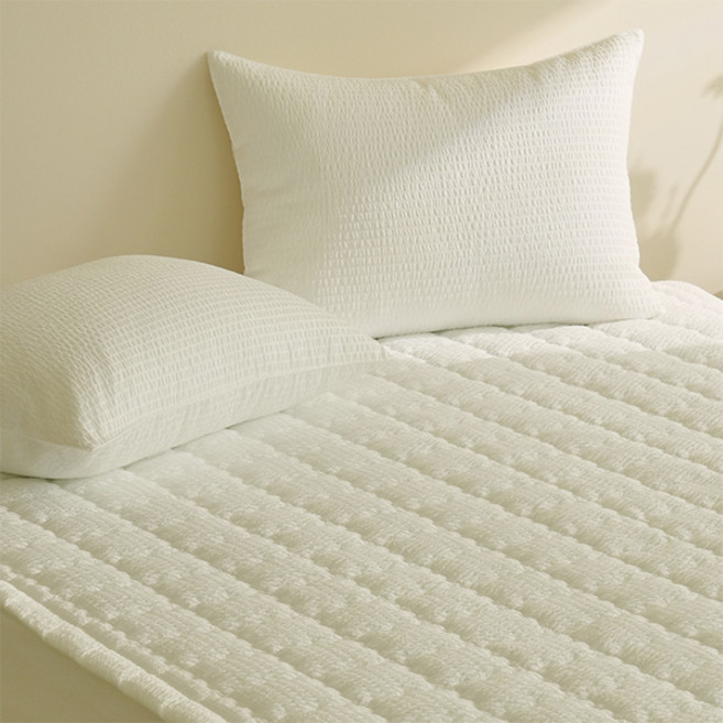 아망떼 포휴즈 시어서커 리플 침대패드, 화이트