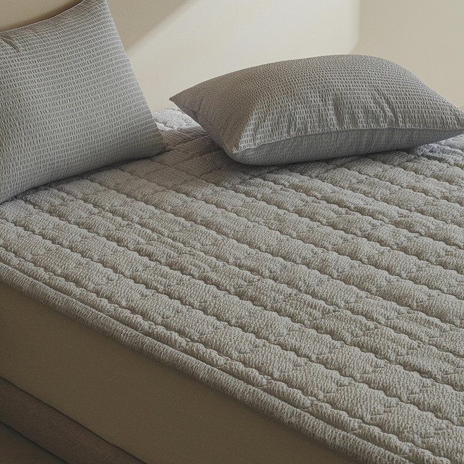 아망떼 포휴즈 시어서커 리플 침대패드, 차콜