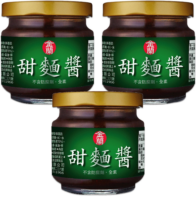 KIMLAN 金蘭 甜麵醬, 200g, 3罐
