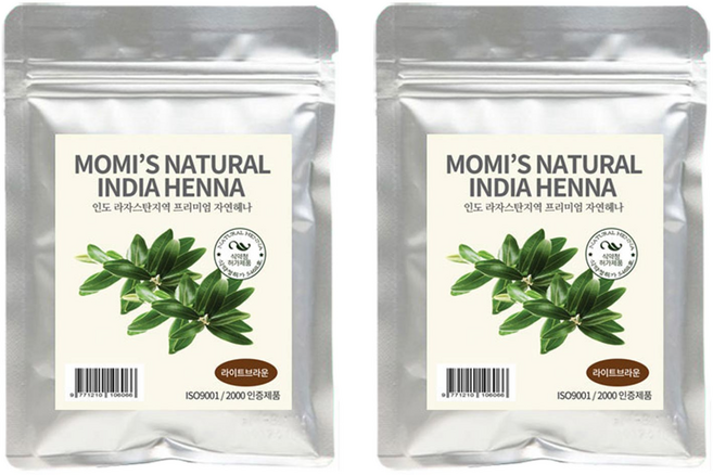 India Henna染髮劑, Light Brown, 2包