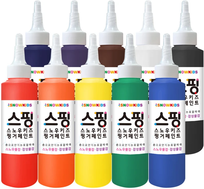 스노우키즈 핑거페인트 감성물감, 140ml, 10색 - 쿠팡