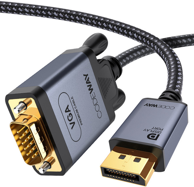 코드웨이 DP to VGA (RGB) 케이블, 1개, 2m