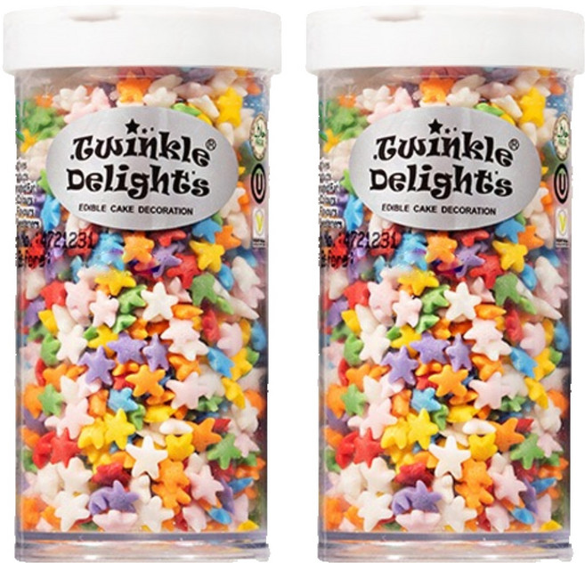 퀄리티스프링클 레인보우 스타 스프링클, 65g, 2개