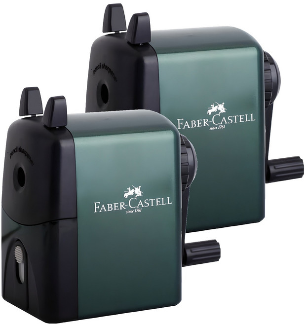 파버카스텔 핸들연필깎이, 그린, 2개