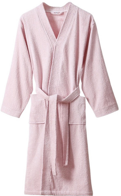 高品質純棉七分袖浴袍 五星飯店指定款 L, 1件, 淺粉色