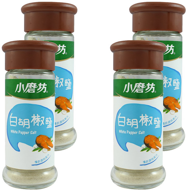 小磨坊 白胡椒鹽, 34g, 4瓶