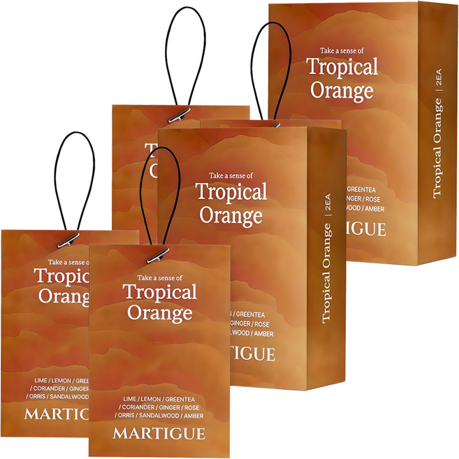 마르티그 퍼퓸 샤쉐 차량용 방향제 2p, 2세트, 트로피칼 오렌지