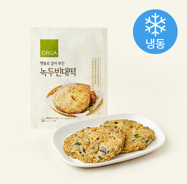 올가홀푸드 맷돌로 갈아 부친 녹두 빈대떡 (냉동), 360g, 1개