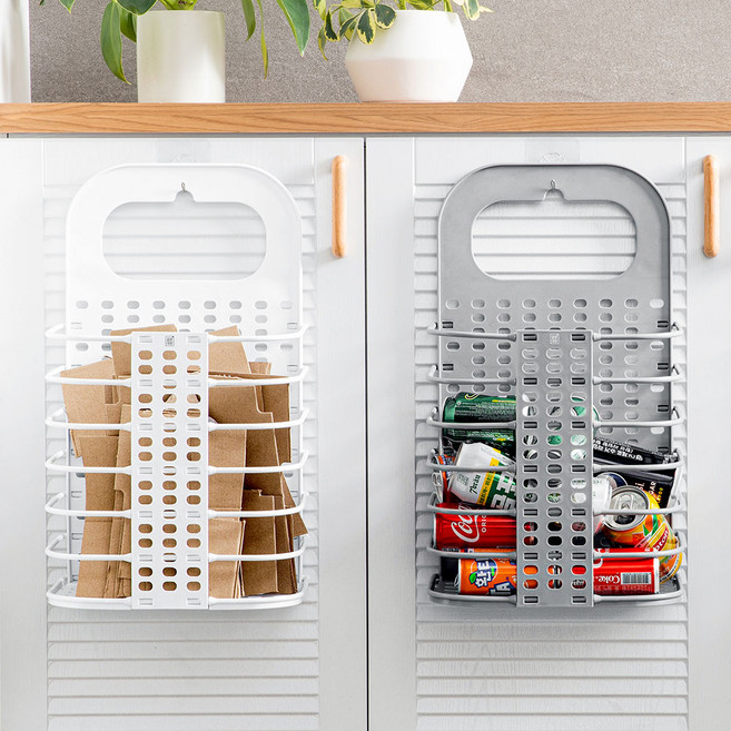 깔끔대장 뚝딱착 빨래 바구니 2p, 화이트