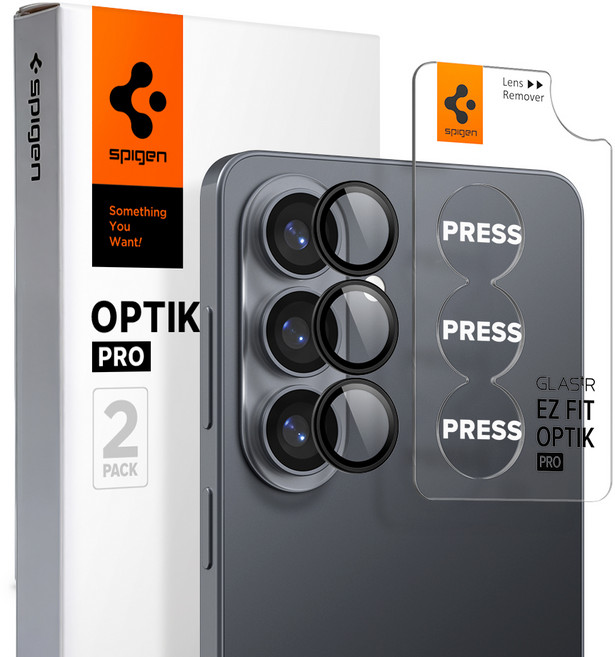 슈피겐 렌즈 풀커버 강화유리 글라스tR 이지핏 옵틱프로 휴대폰 액정보호필름 블랙 2p 세트 AGL11094, 1세트