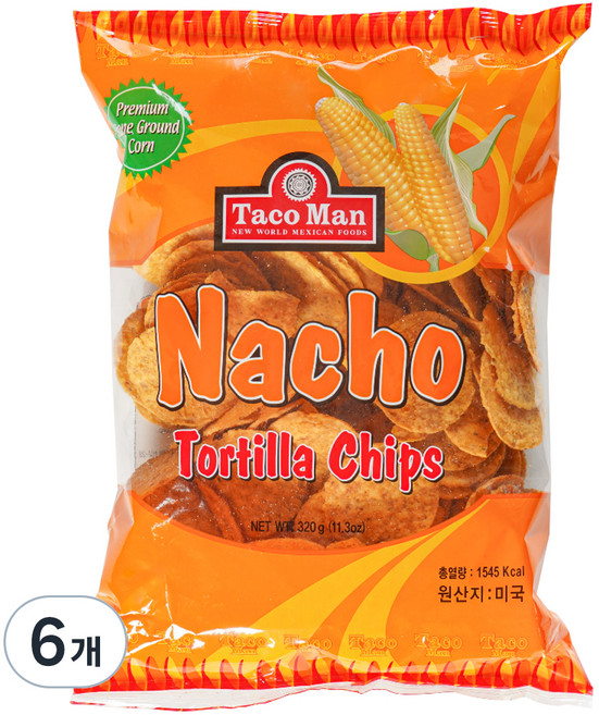 타코맨 나쵸 토틸라칩, 320g, 6개