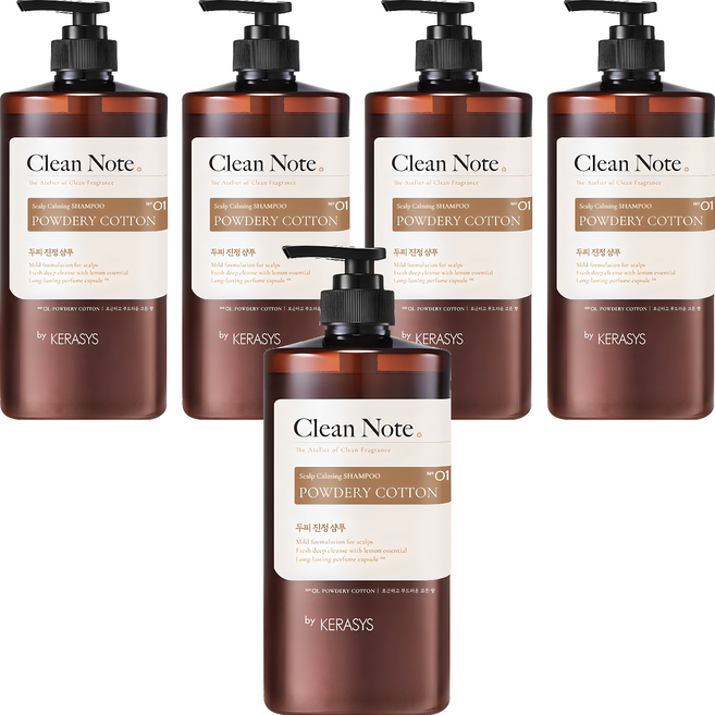 케라시스 클린노트 샴푸 파우더리 코튼향, 1L, 5개