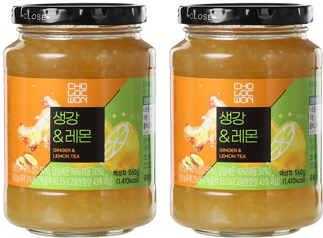 초록원 생강&레몬차, 560g, 1개입, 2개
