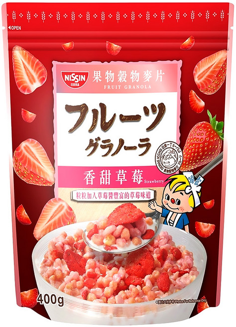 NISSIN 日清 綜合水果穀物脆 香甜草莓, 400g, 1包
