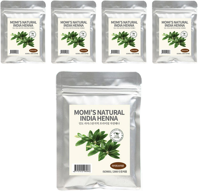 India Henna染髮劑, Light Brown, 5包