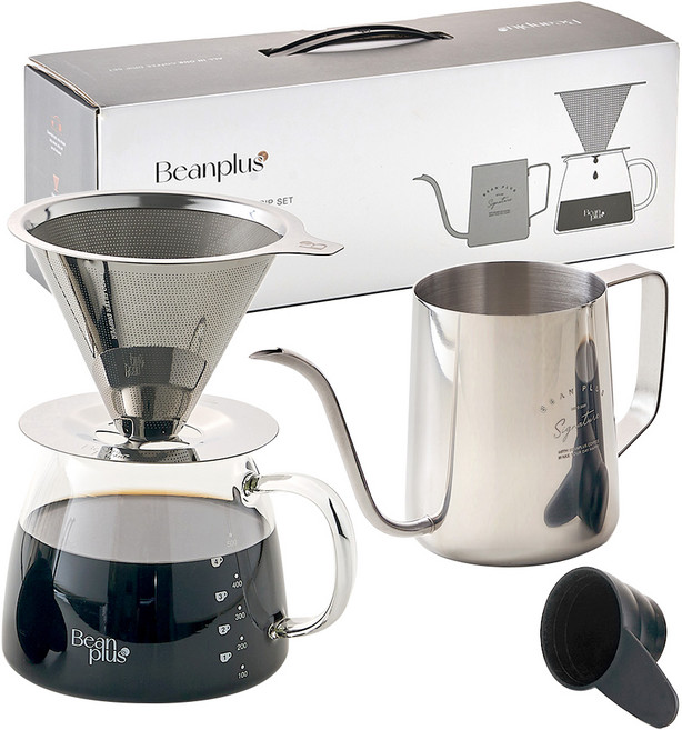 빈플러스 올인원 핸드드립세트 DV03, 600ml, 1개, 드리퍼+드립서버+드립포트+계량스푼