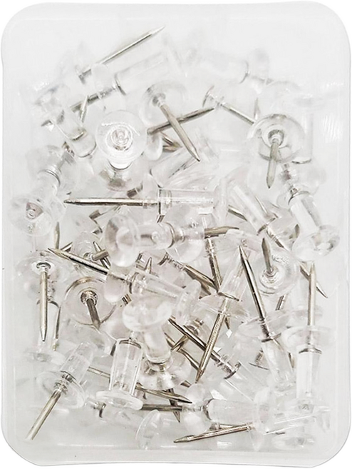 MaDaKkuMi 透明圖釘/文件固定釘, 50入, 1個