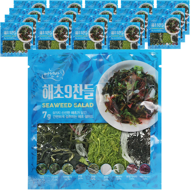 해초9찬들 모듬해초 샐러드, 7g, 20개