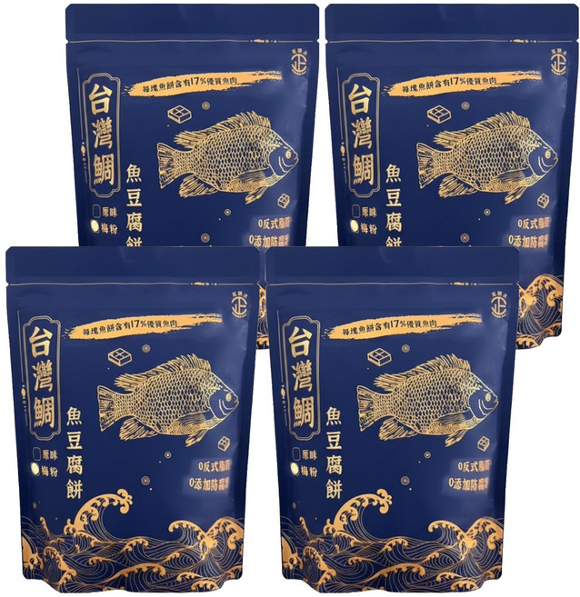 正經人 台灣鯛魚豆腐餅 梅粉口味, 4個, 100g