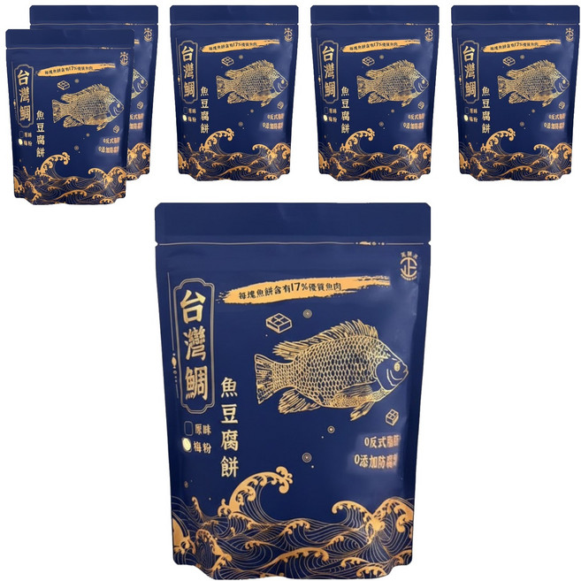 正經人 台灣鯛魚豆腐餅 梅粉口味, 6個, 100g