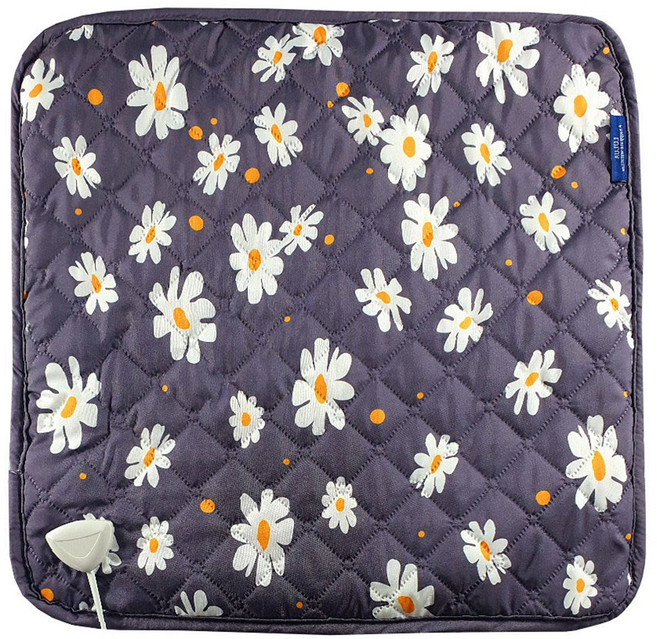 룰루아 1인용 타이머 전기방석 LU-C301, 그레이 플라워, 44 x 44 cm