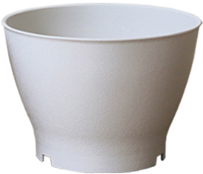 아이리스 패턴 플라스틱 원형 화분, 화이트그레이, 1개