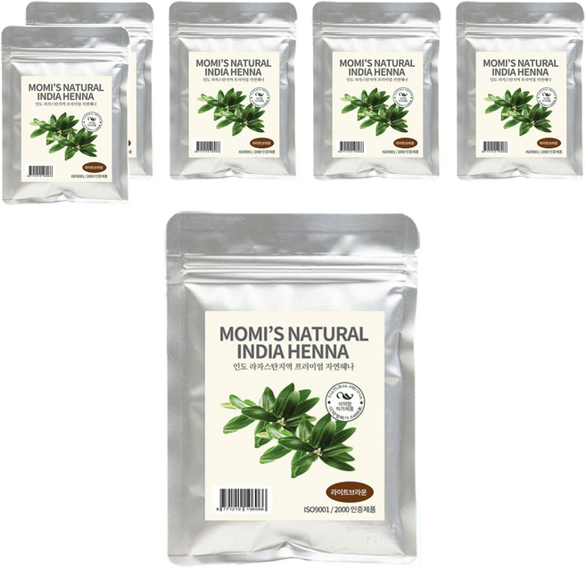 India Henna染髮劑, Light Brown, 6包