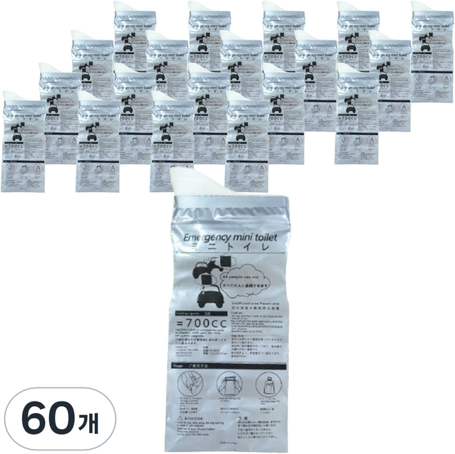 안이네 휴대용 일회용 패드 소변 주머니 700ml, 60개