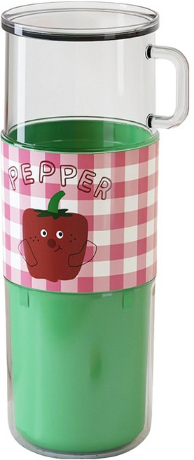 한봄누리 휴대용 칫솔통 양치컵 여행용 양치 케이스, 그린, 1개