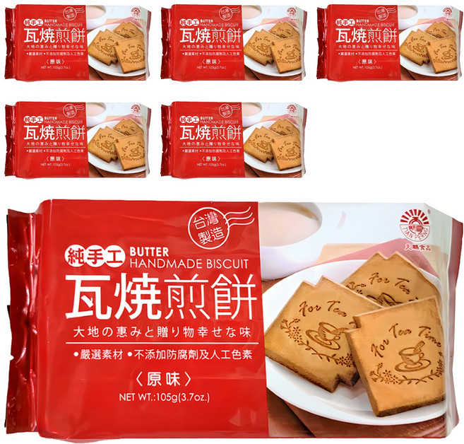 TIAN PERNG 天鵬食品 瓦燒煎餅 原味, 105g, 6包