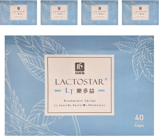 HMB 弘茂 樂多益優菌膠囊, 40顆, 400mg, 5盒