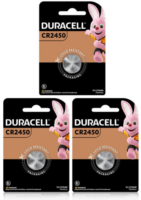 듀라셀 리튬 코인 건전지 CR2450, 1개입, 3개