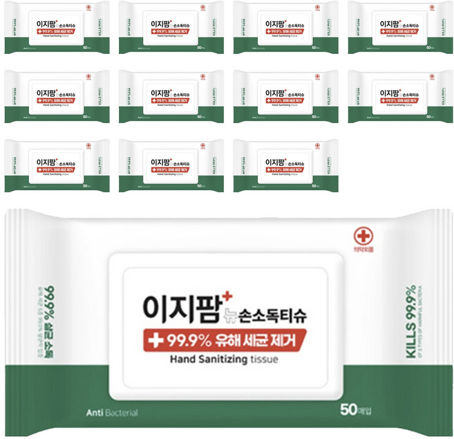 이지팜 손소독 티슈, 50매, 12개