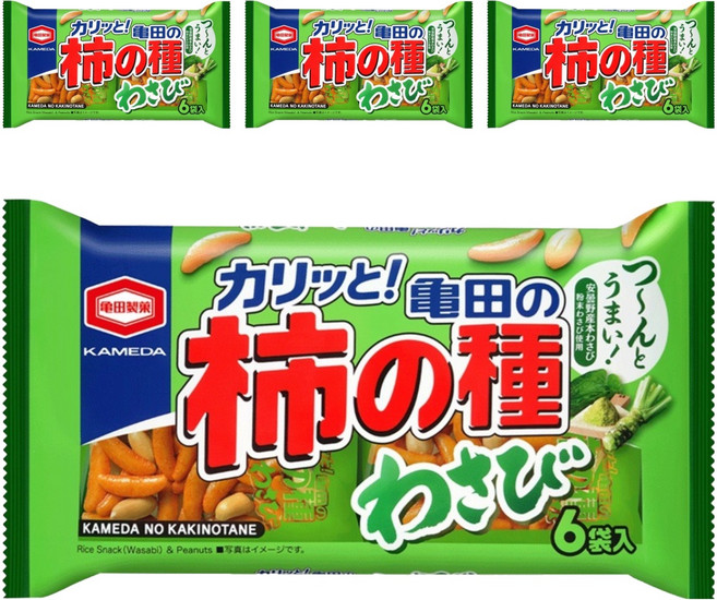 카메다 카키노타네 와사비 스낵, 164g, 4개
