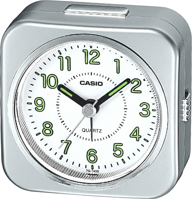 CASIO 卡西歐 方形鬧鐘 TQ-143S-8D, 銀色