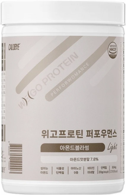 칼로바이 단백질쉐이크 퍼포우먼스 아몬드블라썸, 504g, 1개 - 쿠팡