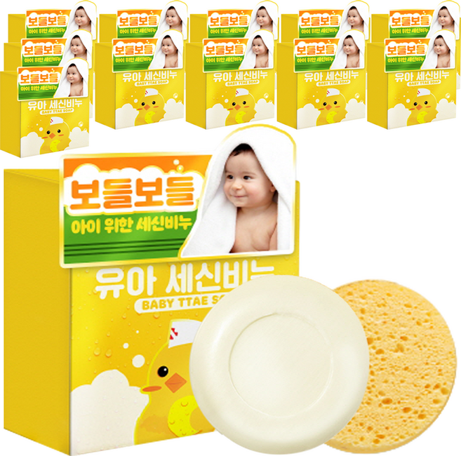 폴메디슨 유아용 세신비누 100g + 해면 스펀지, 12세트