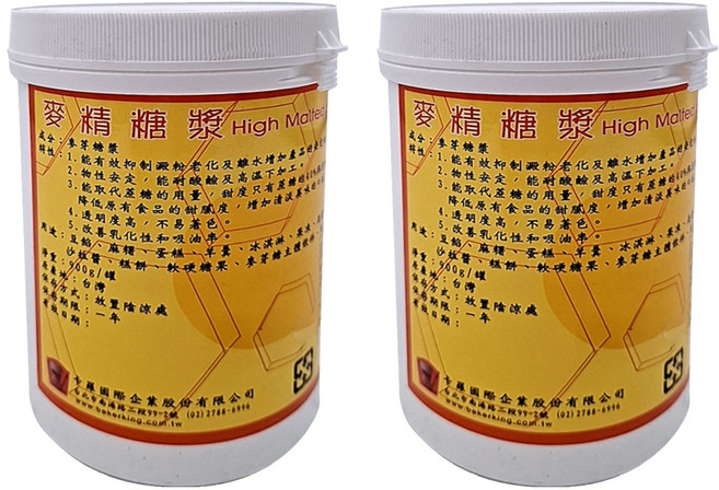 Bakerking 卡羅 麥精糖漿, 900g, 2罐