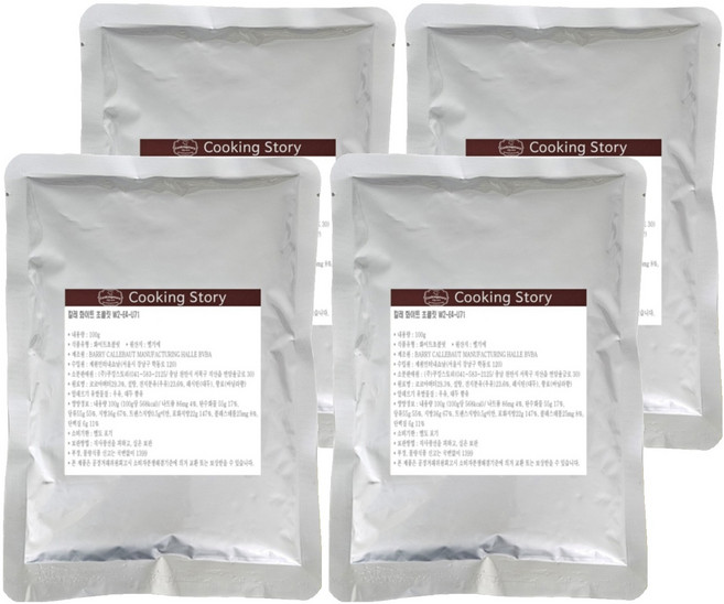 쿠킹스토리 칼레 W2-E4-U71 깔리바우트 화이트 커버춰초콜릿, 100g, 4개