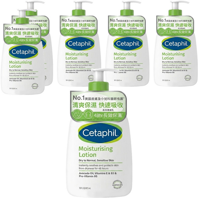 Cetaphil 舒特膚 長效潤膚乳 綠, 473ml, 6瓶