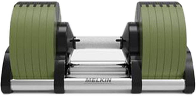 멜킨스포츠 롤튼 무게조절 덤벨 그루비카키 2kg 조절 + 거치대, 24kg, 1세트