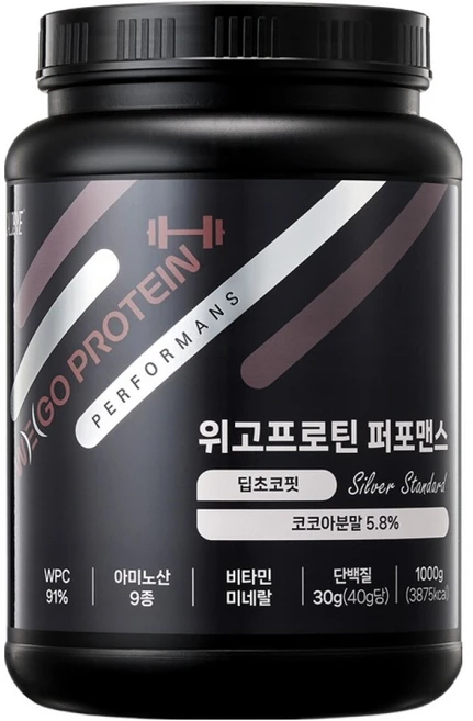 칼로바이 단백질쉐이크 퍼포맨스 WPC 실버 딥초코핏, 1kg, 1개 - 쿠팡
