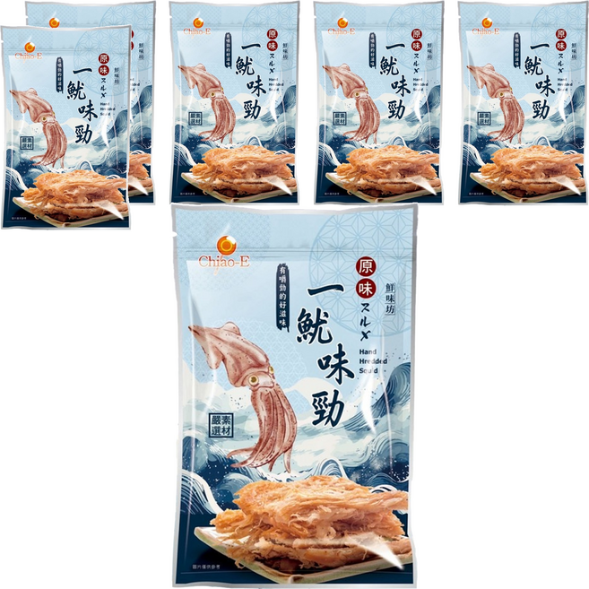 Chiao-E 巧益 一魷味勁 手撕魷魚, 80g, 6包
