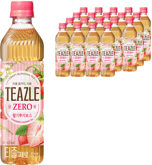 티즐 제로 딸기루이보스, 500ml, 20개