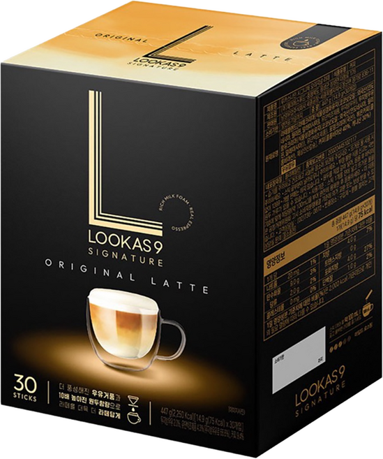 LOOKAS9 LATTE 原味拿鐵, 14.9g, 1盒, 30包