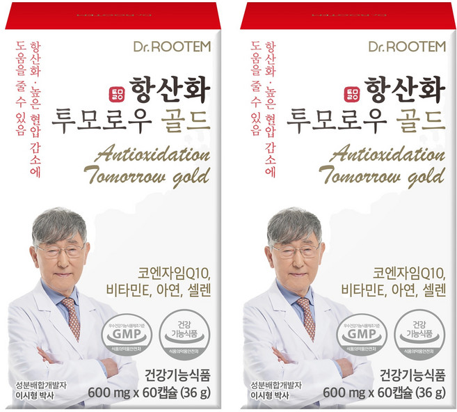 닥터루템 항산화 투모로우 골드 코엔자임Q10 36g, 60정, 2개