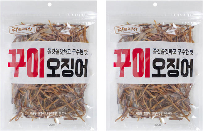 리프레쉬 꾸이오징어, 2개, 180g