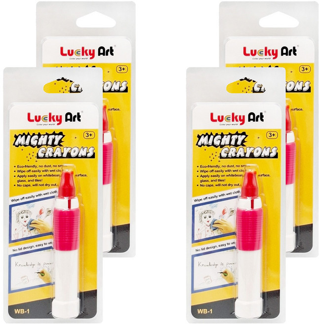 Lucky Art 蜡藝 蜡藝白板筆 WB-1, 紅色, 4支