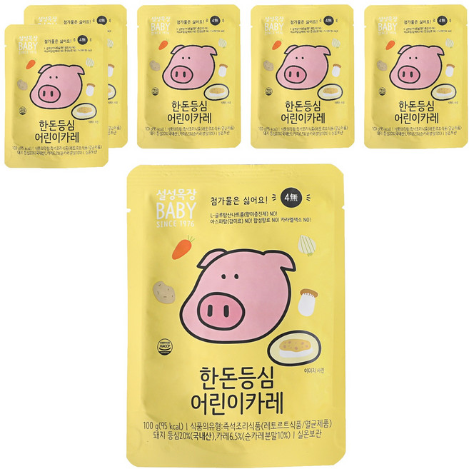 설성목장 한돈 등심 어린이 카레, 6개, 100g
