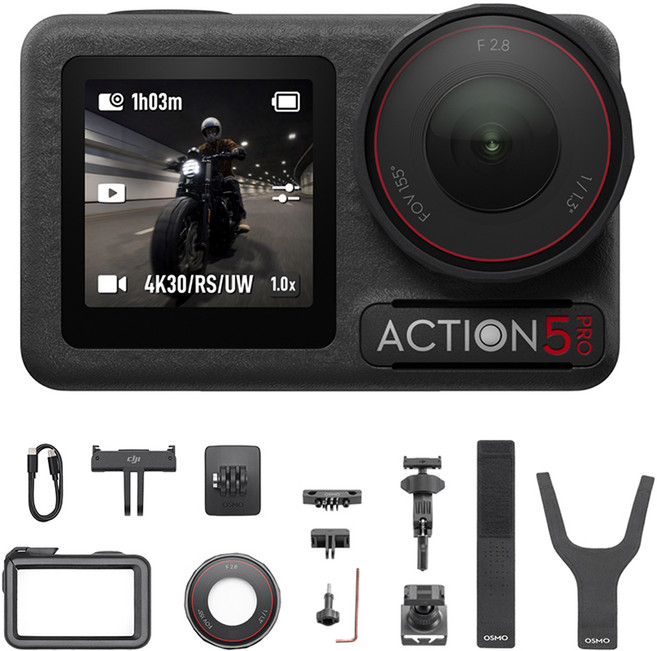 DJI 오즈모 5프로 로드 사이클링 콤보 액션캠 세트, Osmo Action 5 Pro 로드 사이클링 콤보 / AC004, 혼합색상, 구성품6종+부속품4종